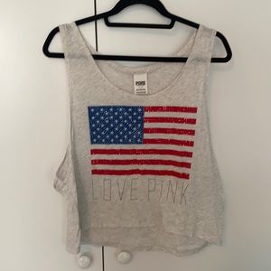 VS Pink American flag tank top